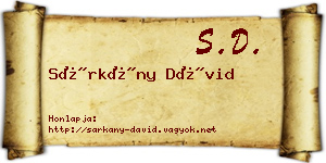 Sárkány Dávid névjegykártya