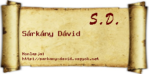 Sárkány Dávid névjegykártya